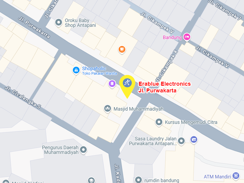 Peta ke toko EraBlue di  Jalan Purwakarta No. 134, RT 001, RW 001, terletak di Kel/Desa Antapani Kidul, Kecamatan Antapani, Kota Bandung, Provinsi Jawa Barat